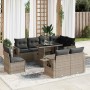 Set de sofás de jardín con cojines 9 pzas ratán sintético gris de , Conjuntos de jardín - Ref: Foro24-3326501, Precio: 683,82...