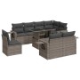 Set de sofás de jardín con cojines 9 pzas ratán sintético gris de , Conjuntos de jardín - Ref: Foro24-3326501, Precio: 683,82...