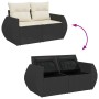 Set de sofás de jardín con cojines 9 pzas ratán sintético negro de , Conjuntos de jardín - Ref: Foro24-3326607, Precio: 609,4...