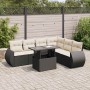 Set de sofás de jardín 7 pzas con cojines ratán sintético negro de , Conjuntos de jardín - Ref: Foro24-3326647, Precio: 487,0...