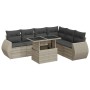Set de sofás de jardín 7 pzas con cojines ratán PE gris claro de , Conjuntos de jardín - Ref: Foro24-3326653, Precio: 536,94 ...