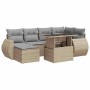 Set sofás de jardín 7 piezas y cojines ratán sintético beige de , Conjuntos de jardín - Ref: Foro24-3326670, Precio: 529,13 €...