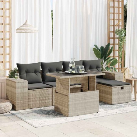 Set de sofás de jardín 6 pzas y cojines ratán sintético gris de , Conjuntos de jardín - Ref: Foro24-3327932, Precio: 442,41 €...