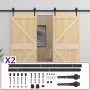 Schiebetür mit Beschlägen aus massivem Kiefernholz, 100 x 210 cm von vidaXL, Türen - Ref: Foro24-3057596, Preis: 438,76 €, Ra...