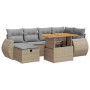 Set sofás jardín y cojines 8 pzas ratán sintético acacia beige de , Conjuntos de jardín - Ref: Foro24-3328060, Precio: 517,82...
