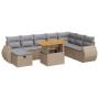 Set sofás jardín y cojines 9 pzas ratán sintético acacia beige de , Conjuntos de jardín - Ref: Foro24-3328074, Precio: 630,95...