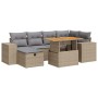 Set sofás jardín y cojines 8 pzas ratán sintético acacia beige de , Conjuntos de jardín - Ref: Foro24-3328088, Precio: 526,06...