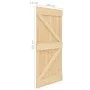 Schiebetür mit Beschlägen aus massivem Kiefernholz, 100 x 210 cm von vidaXL, Türen - Ref: Foro24-3057596, Preis: 438,76 €, Ra...
