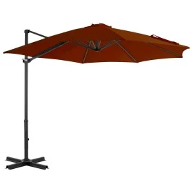 Sombrilla voladiza con palo de aluminio terracota 300 cm de vidaXL, Sombrillas - Ref: Foro24-312307, Precio: 143,34 €, Descue...
