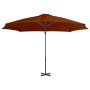 Sombrilla voladiza con palo de aluminio terracota 300 cm de vidaXL, Sombrillas - Ref: Foro24-312307, Precio: 145,43 €, Descue...