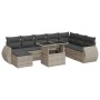 Set muebles jardín 9 pzas y cojines ratán sintético gris claro de , Conjuntos de jardín - Ref: Foro24-3326693, Precio: 662,08...