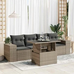 Juego de sofás jardín con cojines 5 pzas ratán sintético gris de , Conjuntos de jardín - Ref: Foro24-3326721, Precio: 369,70 ...