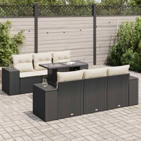 Set de sofás de jardín 7 pzas con cojines ratán sintético negro de , Conjuntos de jardín - Ref: Foro24-3326737, Precio: 523,8...