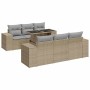 Set sofás de jardín 7 piezas y cojines ratán sintético beige de , Conjuntos de jardín - Ref: Foro24-3326740, Precio: 573,44 €...
