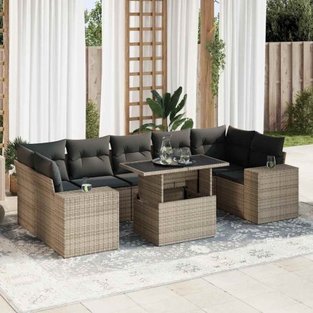 Set de sofás de jardín y cojines 8 piezas ratán sintético gris de , Conjuntos de jardín - Ref: Foro24-3326761, Precio: 546,90...
