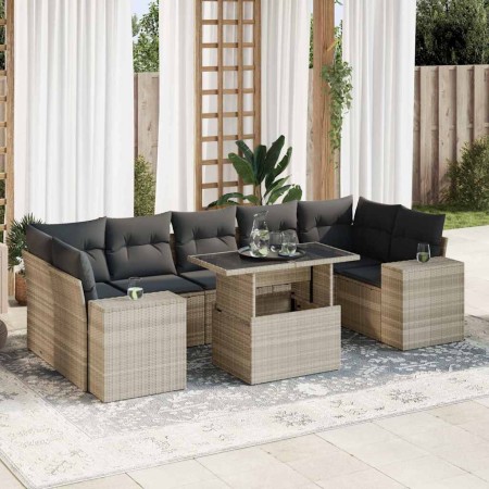 Set de sofás de jardín 8 pzas y cojines ratán sintético gris de , Conjuntos de jardín - Ref: Foro24-3326763, Precio: 637,07 €...