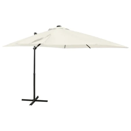 Sombrilla de jardín voladiza con palo y luces LED arena 250 cm de vidaXL, Sombrillas - Ref: Foro24-312320, Precio: 177,45 €, ...