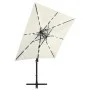 Sombrilla de jardín voladiza con palo y luces LED arena 250 cm de vidaXL, Sombrillas - Ref: Foro24-312320, Precio: 177,45 €, ...