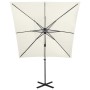 Sombrilla de jardín voladiza con palo y luces LED arena 250 cm de vidaXL, Sombrillas - Ref: Foro24-312320, Precio: 180,08 €, ...