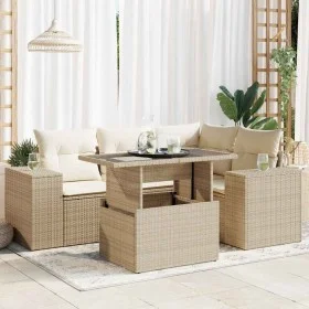 Juego de sofás jardín con cojines 5 pzas ratán sintético beige de , Conjuntos de jardín - Ref: Foro24-3326789, Precio: 469,20...