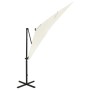 Sombrilla de jardín voladiza con palo y luces LED arena 250 cm de vidaXL, Sombrillas - Ref: Foro24-312320, Precio: 180,08 €, ...