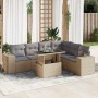 Set sofás de jardín 7 piezas y cojines ratán sintético beige de , Conjuntos de jardín - Ref: Foro24-3326810, Precio: 528,23 €...
