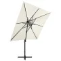 Sombrilla de jardín voladiza con palo y luces LED arena 250 cm de vidaXL, Sombrillas - Ref: Foro24-312320, Precio: 177,45 €, ...