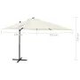 Sombrilla de jardín voladiza con palo y luces LED arena 250 cm de vidaXL, Sombrillas - Ref: Foro24-312320, Precio: 177,45 €, ...