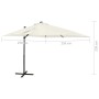 Sombrilla de jardín voladiza con palo y luces LED arena 250 cm de vidaXL, Sombrillas - Ref: Foro24-312320, Precio: 180,08 €, ...
