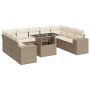 Juego de sofás jardín con cojines beige 10 pzas ratán sintético de , Conjuntos de jardín - Ref: Foro24-3326859, Precio: 845,1...