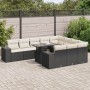 Set de sofás de jardín 11 pzas y cojines ratán sintético negro de , Conjuntos de jardín - Ref: Foro24-3326867, Precio: 746,63...