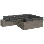 Set de sofás de jardín 11 pzas y cojines ratán sintético gris de , Conjuntos de jardín - Ref: Foro24-3326871, Precio: 747,68 ...