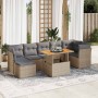 Set de sofás de jardín y cojines 8 piezas ratán sintético beige de , Conjuntos de jardín - Ref: Foro24-3326957, Precio: 531,1...