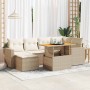 Set sofás de jardín 7 piezas y cojines ratán sintético beige de , Conjuntos de jardín - Ref: Foro24-3327061, Precio: 538,81 €...