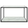 Mesa de centro negra con vidrio de mármol blanco 90x90x50 cm de vidaXL, Mesas de centro - Ref: Foro24-322913, Precio: 83,73 €...