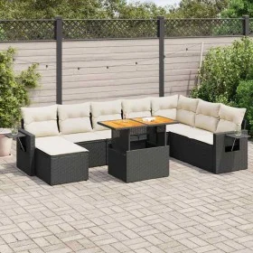Set de sofás de jardín con cojines 9 pzas ratán sintético negro de , Conjuntos de jardín - Ref: Foro24-3327185, Precio: 560,5...