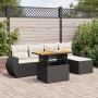 Set de sofás de jardín 6 piezas y cojines ratán sintético negro de , Conjuntos de jardín - Ref: Foro24-3327248, Precio: 405,1...