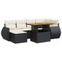 Set de sofás de jardín 7 pzas con cojines ratán sintético negro de , Conjuntos de jardín - Ref: Foro24-3327283, Precio: 475,8...