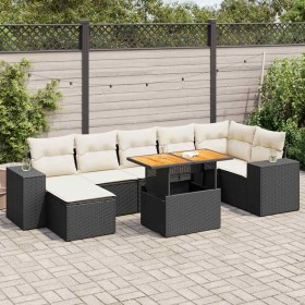 Set de sofás de jardín y cojines 8 piezas ratán sintético negro de , Conjuntos de jardín - Ref: Foro24-3327402, Precio: 522,6...