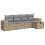 Juego de sofás jardín con cojines 5 pzas ratán sintético beige de , Conjuntos de jardín - Ref: Foro24-3325665, Precio: 353,93...