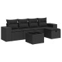 Set de sofás de jardín 6 piezas y cojines ratán sintético negro de , Conjuntos de jardín - Ref: Foro24-3325671, Precio: 394,7...