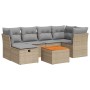 Set sofás de jardín 7 piezas y cojines ratán sintético beige de , Conjuntos de jardín - Ref: Foro24-3325762, Precio: 447,55 €...