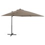 Sombrilla voladiza con poste y luces LED gris taupé 250 cm de vidaXL, Sombrillas - Ref: Foro24-312323, Precio: 180,50 €, Desc...