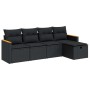 Set de muebles de jardín 5 pzas y cojines ratán sintético negro de , Conjuntos de jardín - Ref: Foro24-3325898, Precio: 352,0...
