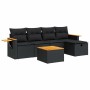 Set de sofás de jardín 6 piezas y cojines ratán sintético negro de , Conjuntos de jardín - Ref: Foro24-3325961, Precio: 414,6...