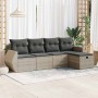 Set de sofás jardín y cojines 5 pzas ratán sintético gris claro de , Conjuntos de jardín - Ref: Foro24-3325568, Precio: 335,0...