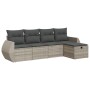 Set de sofás jardín y cojines 5 pzas ratán sintético gris claro de , Conjuntos de jardín - Ref: Foro24-3325568, Precio: 335,0...