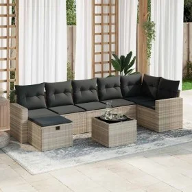 Set de sofás de jardín 8 pzas y cojines ratán sintético gris de , Conjuntos de jardín - Ref: Foro24-3325418, Precio: 552,27 €...