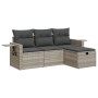 Set de sofás de jardín 4 pzas y cojines ratán sintético gris de , Conjuntos de jardín - Ref: Foro24-3325458, Precio: 266,59 €...