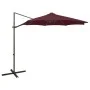 Sombrilla voladiza con poste y luces LED burdeos 300 cm de vidaXL, Sombrillas - Ref: Foro24-312342, Precio: 102,35 €, Descuen...